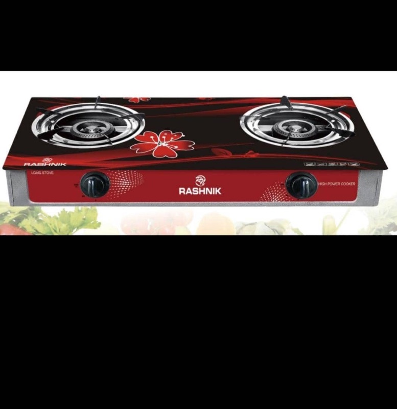 2 FACE QUALITY BURNER RASHNIK AUTO IGNITION GLASS TABLE GAS COOKER