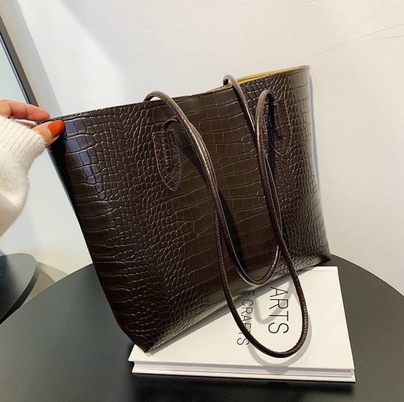 Crocodile Pattern Luxury Tote Bag