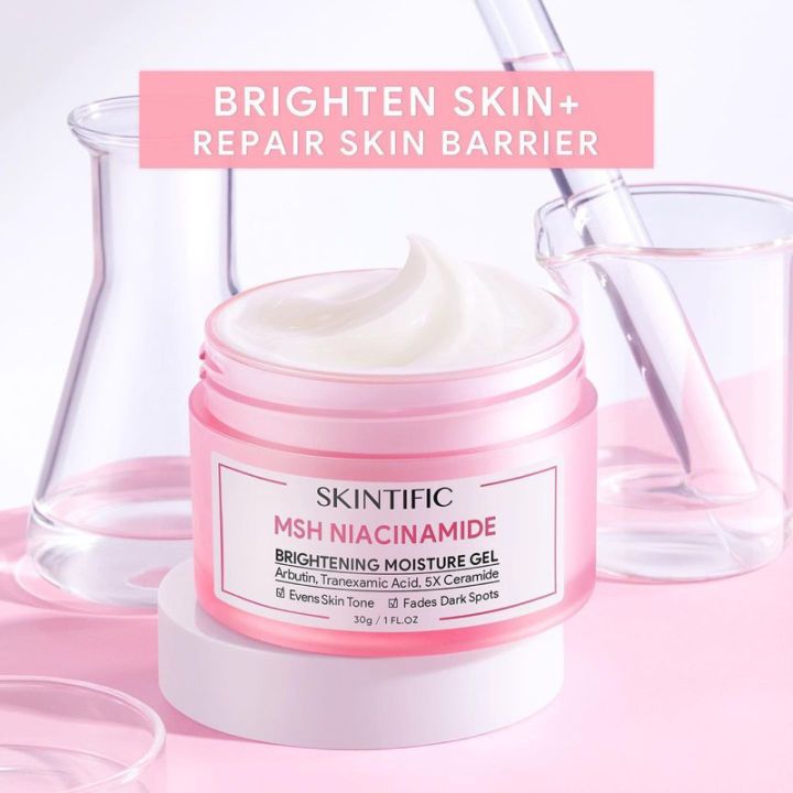 Skintific Glowing Moisturizer Day & Night Cream Moisturizer Gel with MSH Niacinamide