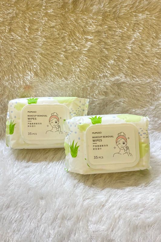Tisu Pembersih Riasan Berbusa Asam Amino (Lidah Buaya/35 Lembar)