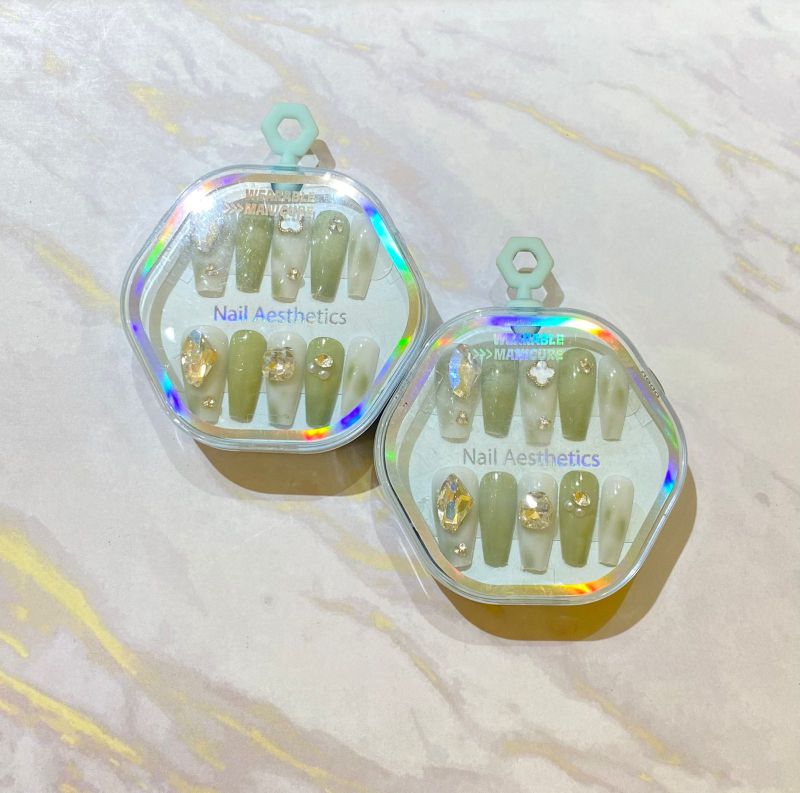 Kuku Palsu Tekan (Seri Senyum Memikat /114 # Gradien Hijau)