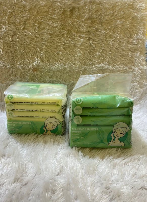 Tisu Pembersih Riasan Teh Hijau (8 Pcs×6 Bungkus)