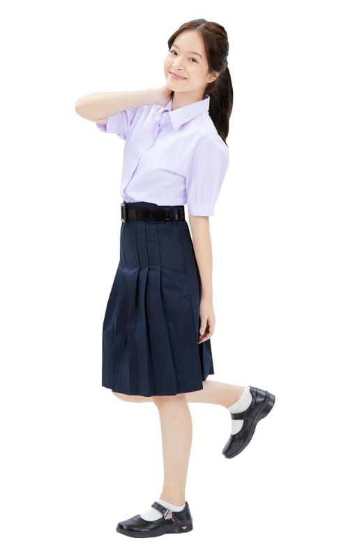 กระโปรงผ้าโทเร ทรงบานสีกรมเข็ม ตราสมอ