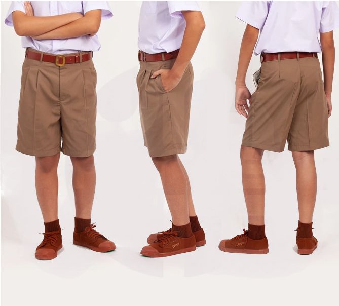 กางเกงชายผ้าโทเรสีกากี ตราสมอ