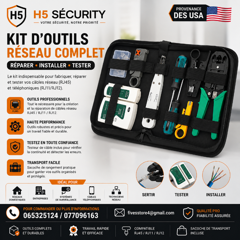 kit d'outils de réparation et de maintenance pour réseau
