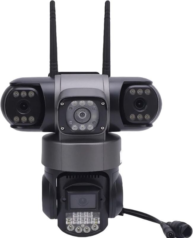 V380 Pro 3 Lens IP Solar Camera HD 15 MP CCTV Night Vision Two-Way Audio Camera