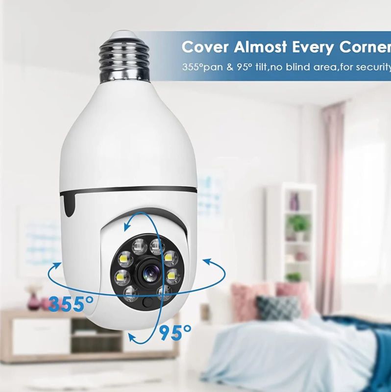 caméra de surveillance  en forme d'ampoule, un Objectif