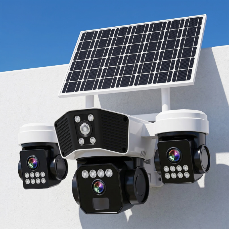 📷 Caméra de Surveillance Solaire Multi-Objectifs – Sécurité Intelligente 24h/24 -