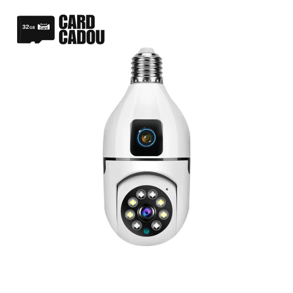 caméra de surveillance  en forme d'ampoule à double objectif