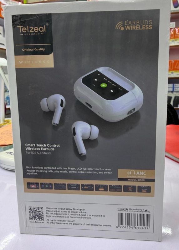 Écouteurs sans fil Haino Teko Germany ANC10, affichage numérique, blanc