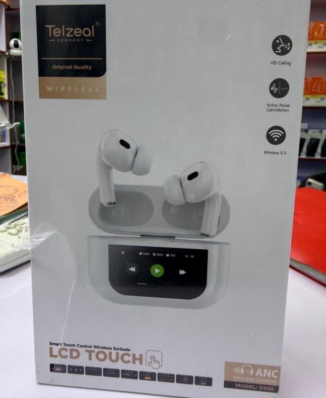 Écouteurs sans fil Haino Teko Germany ANC10, affichage numérique, blanc