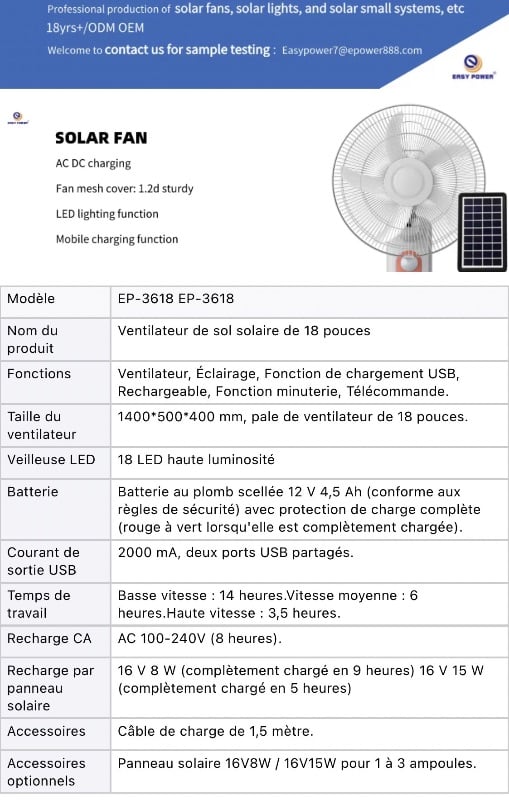 💨 Ventilateur Rechargeable puissant