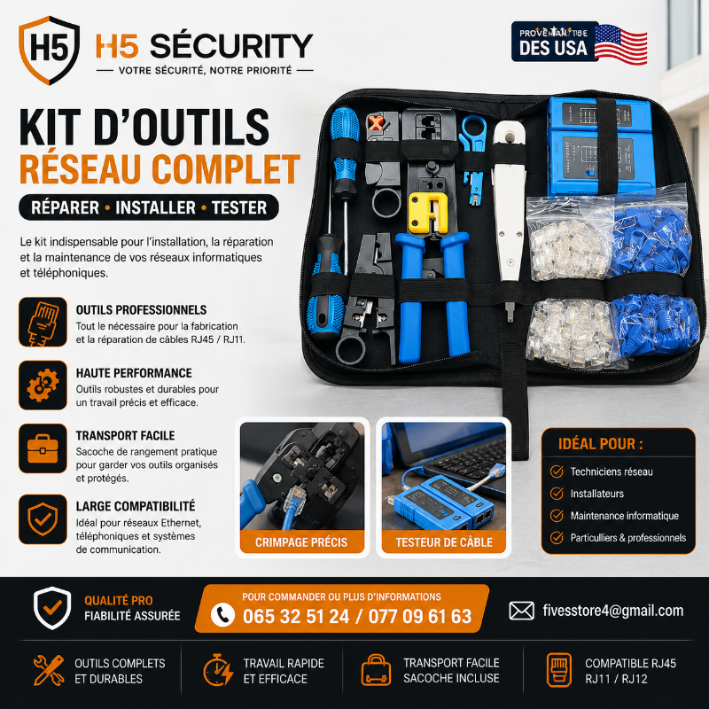 kit d'outils de réparation et de maintenance pour réseau