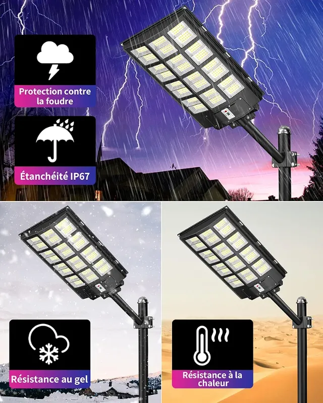 Lampadaire Solaire ☀️ avec détecteur de mouvement.