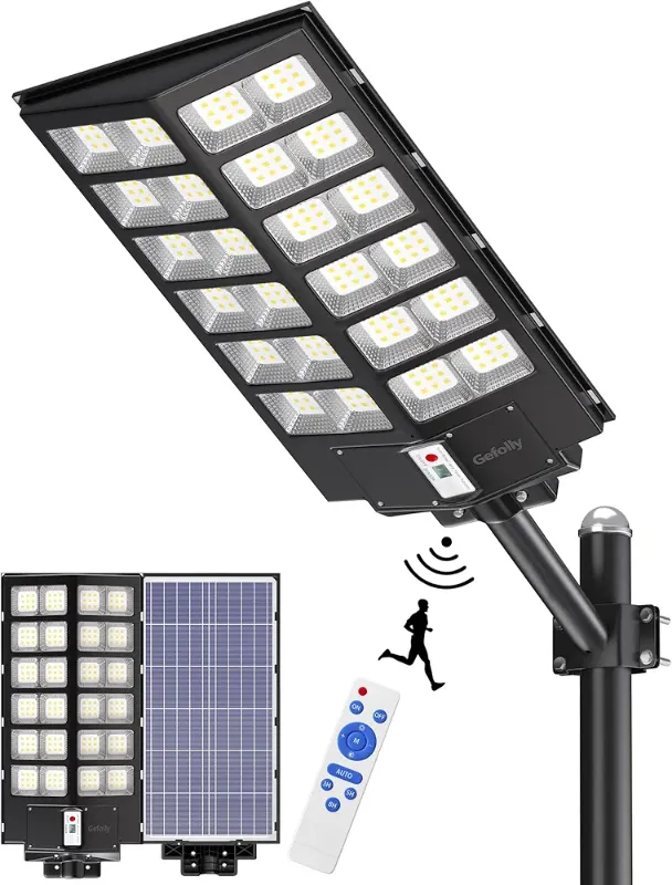 Lampadaire Solaire ☀️ avec détecteur de mouvement.