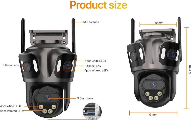 caméra de surveillance Wi-Fi extérieure "360°