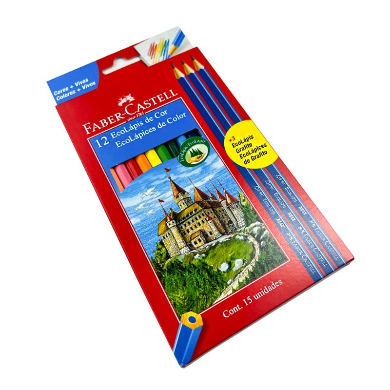 LAPICES DE COLORES FABER CASTELL + 3 LAPIZ NEGROS