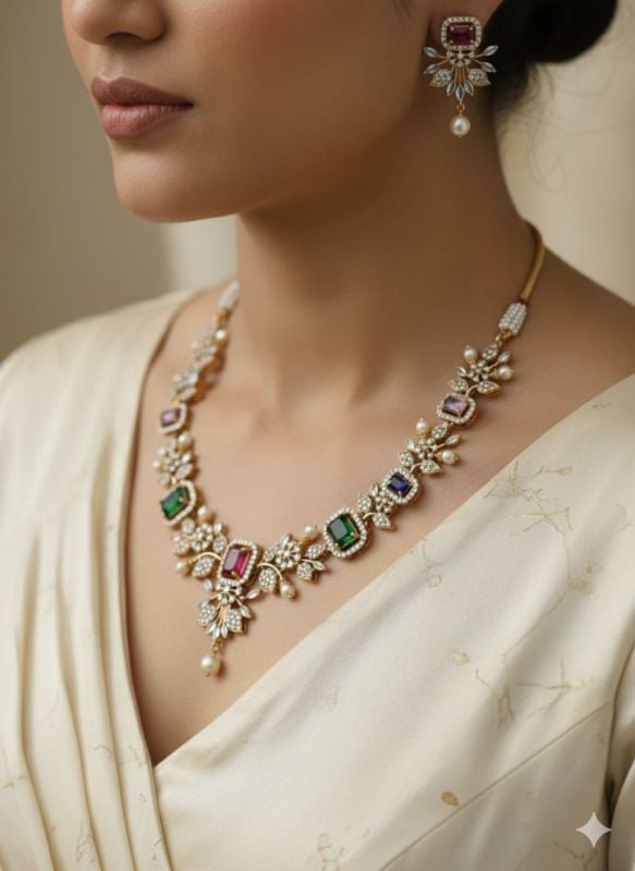 Indian Traditional Copper Necklace Set-GP047