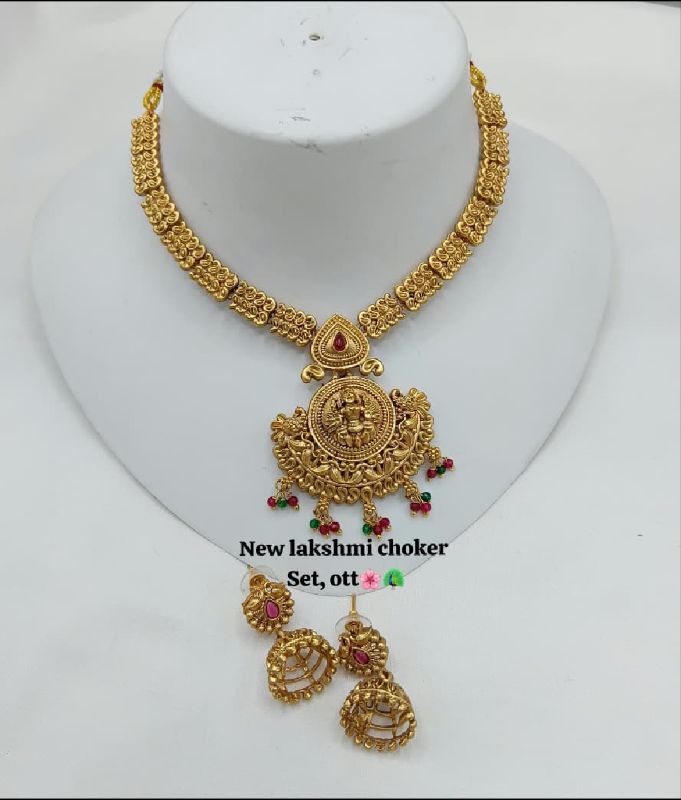 Gold Plated Traditional South Necklace Set-GP028