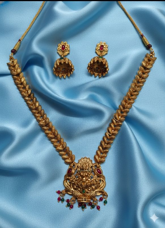 Gold Plated Traditional South Necklace Set-GP026