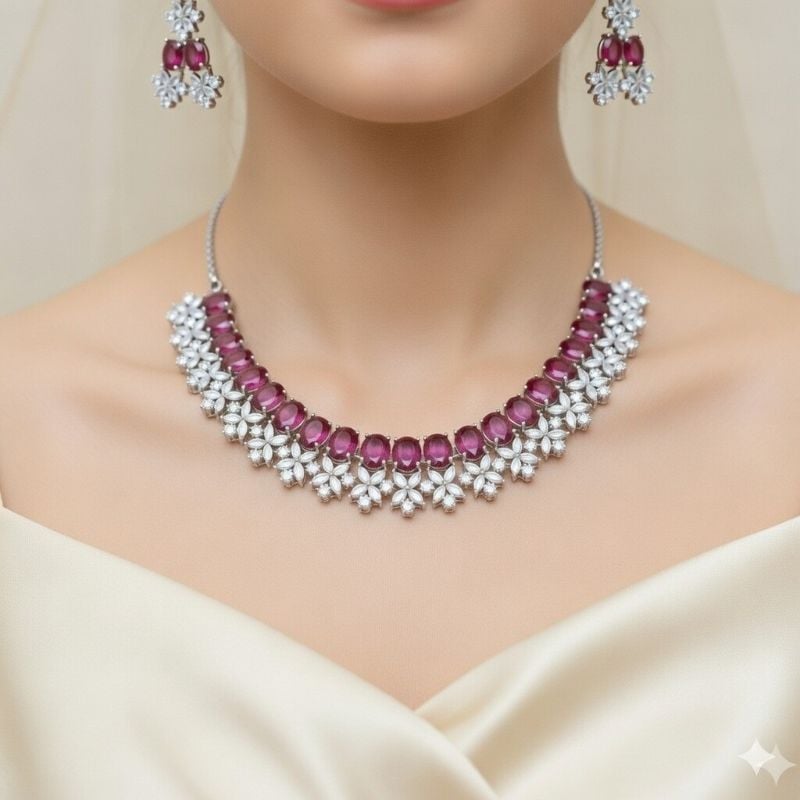 American Diamond Necklace- AD052