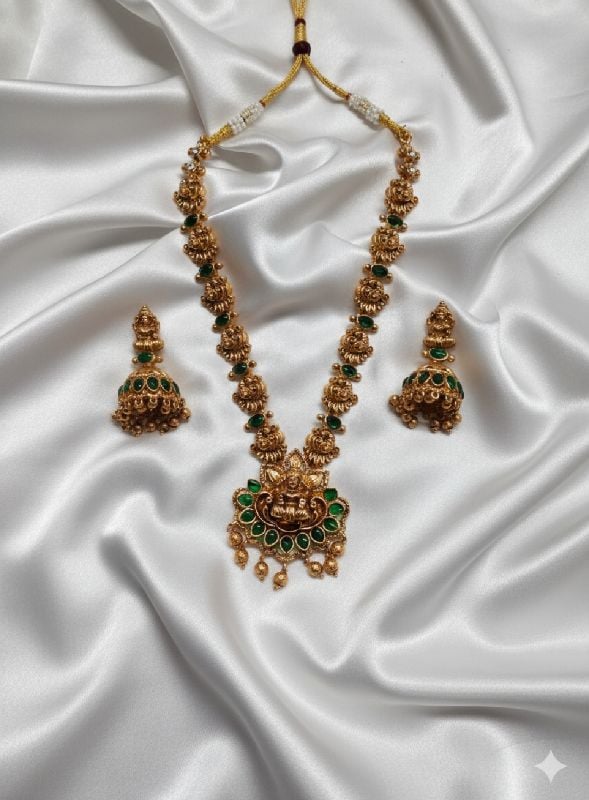 Gold Plated Traditional South Necklace Set-GP019