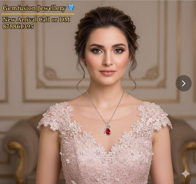 Austrian Crystal Red Water Drop Pendant Necklace With Chain For Women- P002