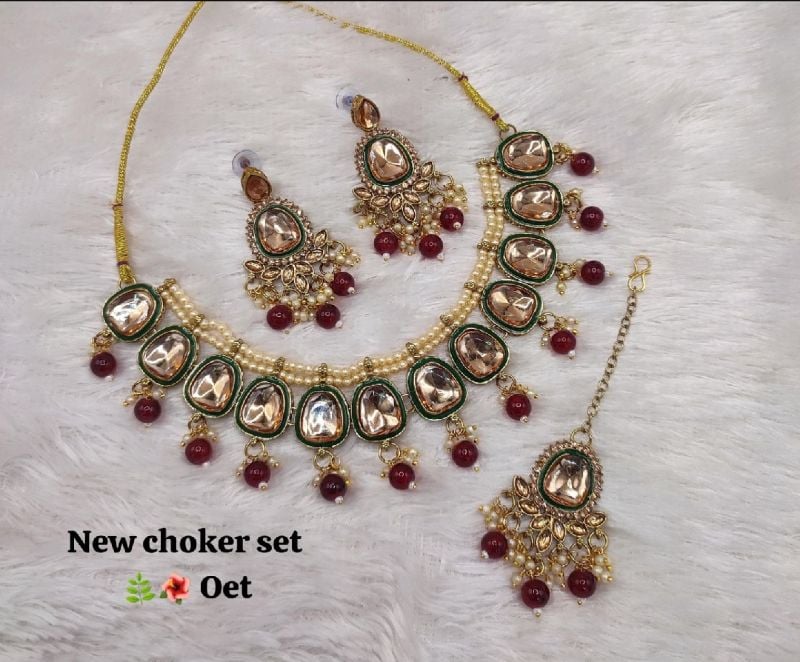 Designer Antique Polish Patwa Necklace Set-SB007