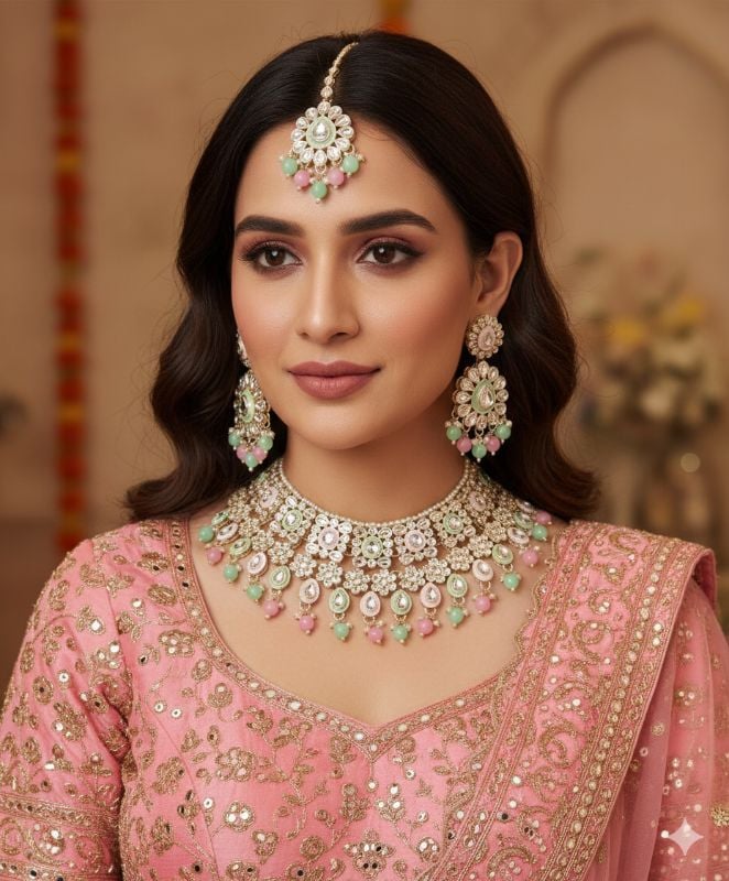 Latest Stylish Fancy Choker Necklace Set-SB012