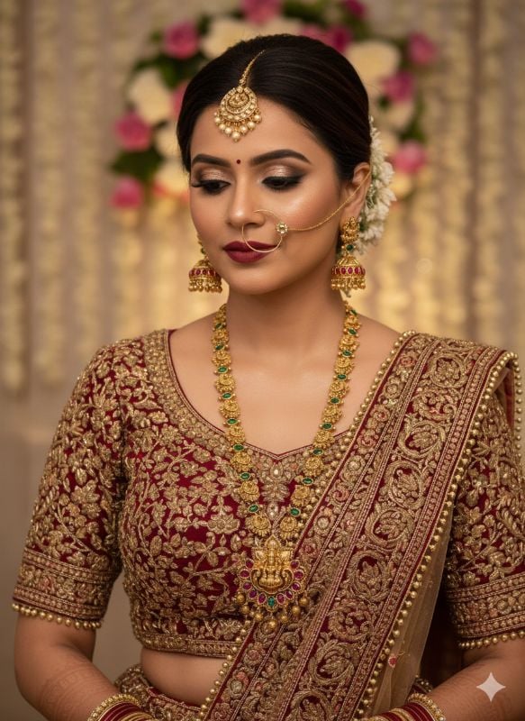 Gold Plated Traditional South Necklace Set-GP018