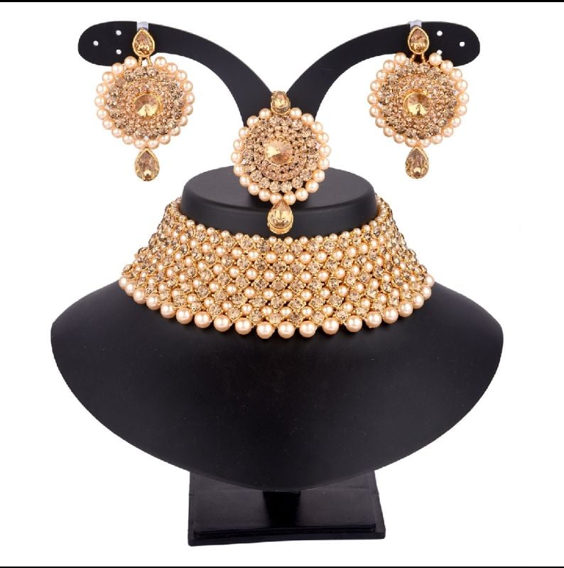 Latest Design Gold Plated Choker Necklace Set-SB021