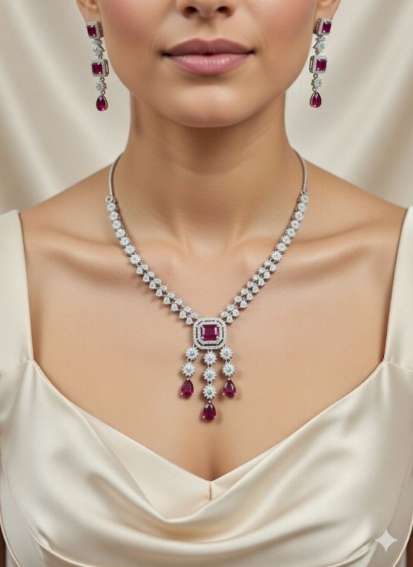 American Diamond Necklace- AD054