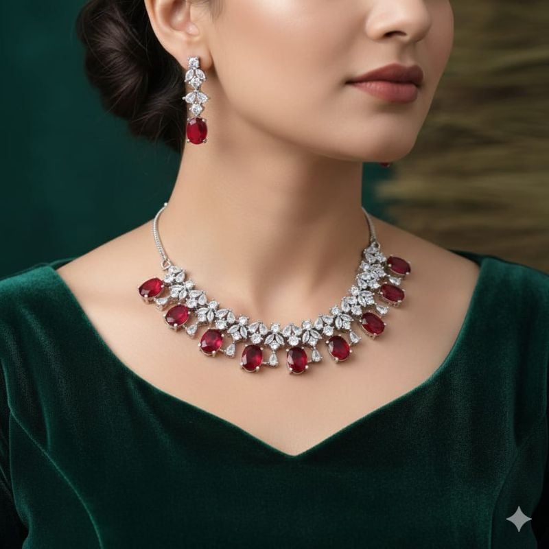 American Diamond Necklace- AD048