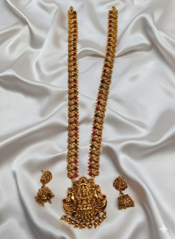 Gold Plated Traditional South Necklace Set-GP020