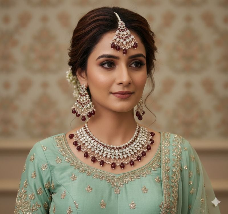 Latest Stylish Fancy Choker Necklace Set-SB017