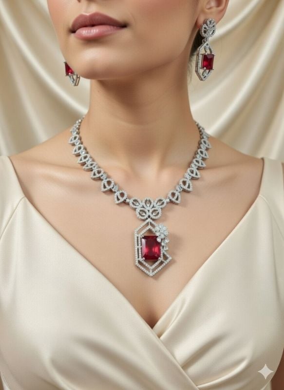 American Diamond Necklace- AD062