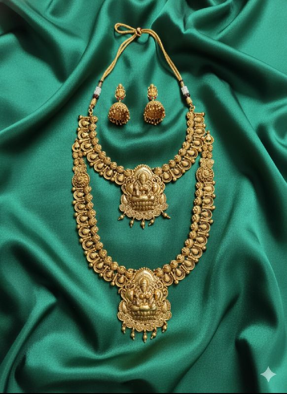 Gold Plated Traditional South Necklace Set-GP025