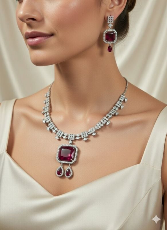 American Diamond Necklace- AD059