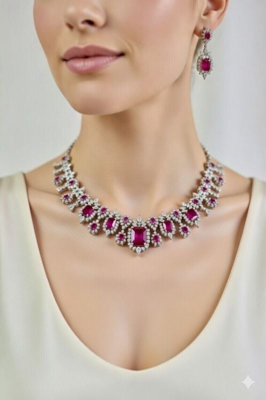 American Diamond Necklace- AD038