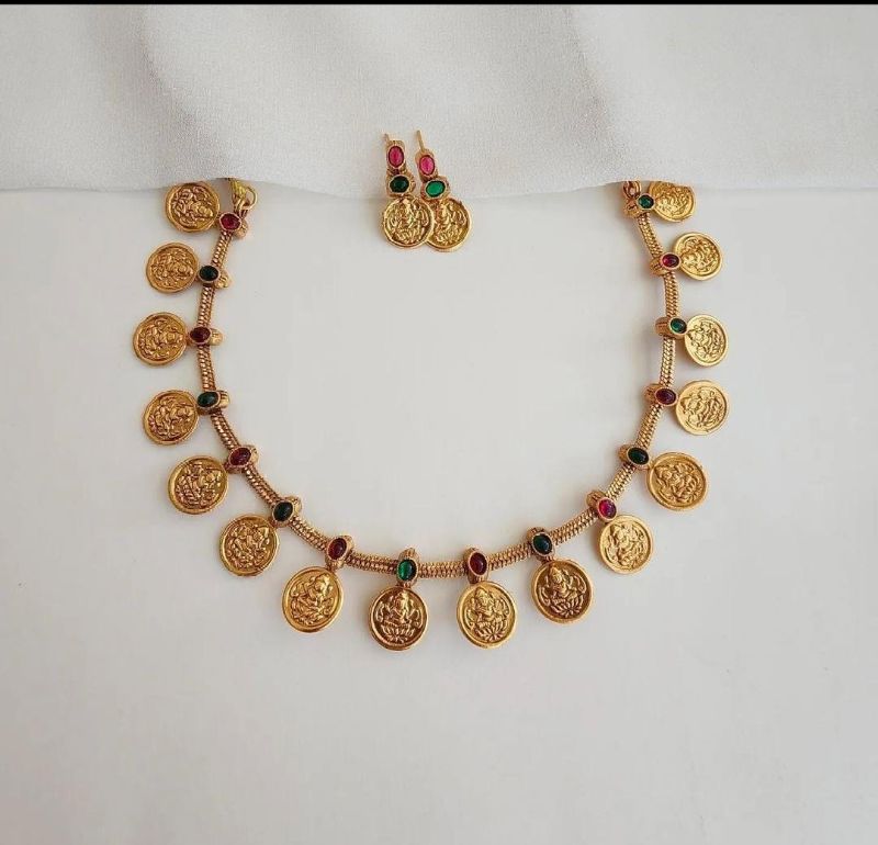 Gold Plated Traditional South Necklace Set-GP037