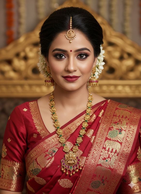 Gold Plated Traditional South Necklace Set-GP018