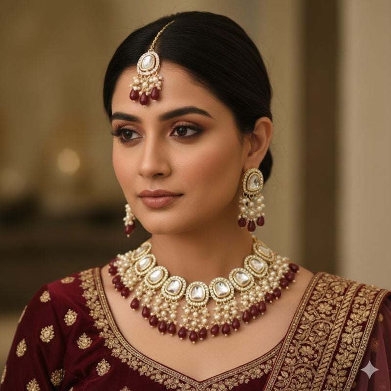 Latest Stylish Fancy Choker Necklace Set-SB013