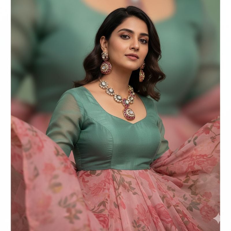 NAFJ Traditional Polki Kundan Meenakari And Designer Necklace Set-SB006