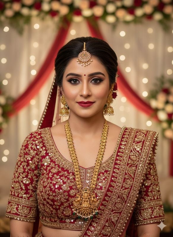 Gold Plated Traditional South Necklace Set-GP021