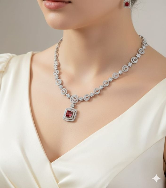 American Diamond Necklace- AD075