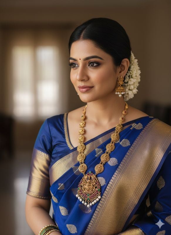 Gold Plated Traditional South Necklace Set-GP031