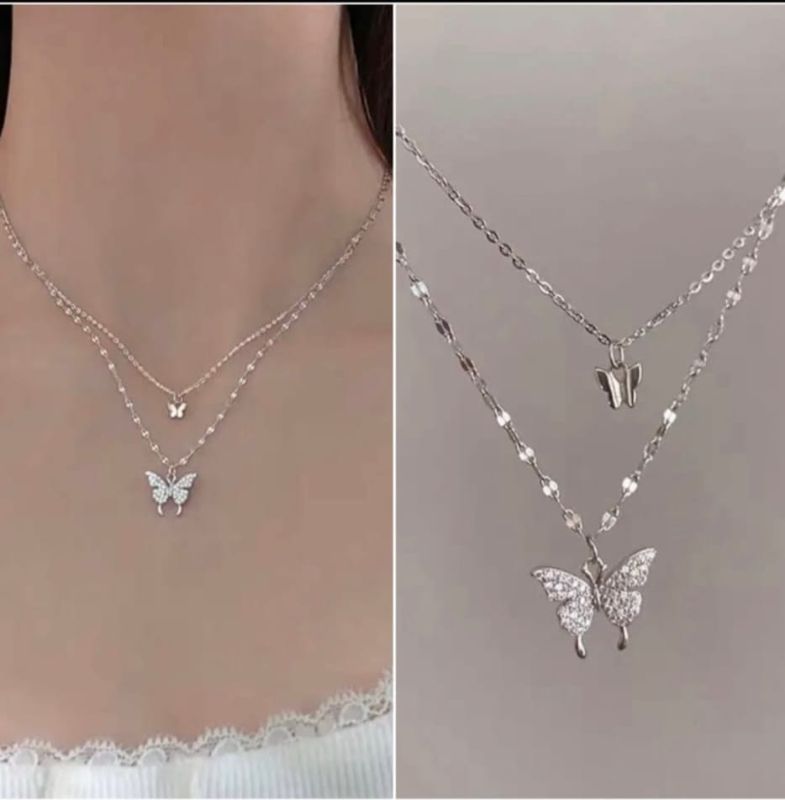 Silver Plated Luxury American Diamond Tear Drop Halo Crystal Pendant & Earrings Jewellery Set For Women & Gift For Girls - P0090