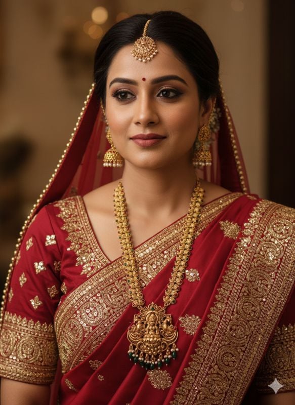 Gold Plated Traditional South Necklace Set-GP021