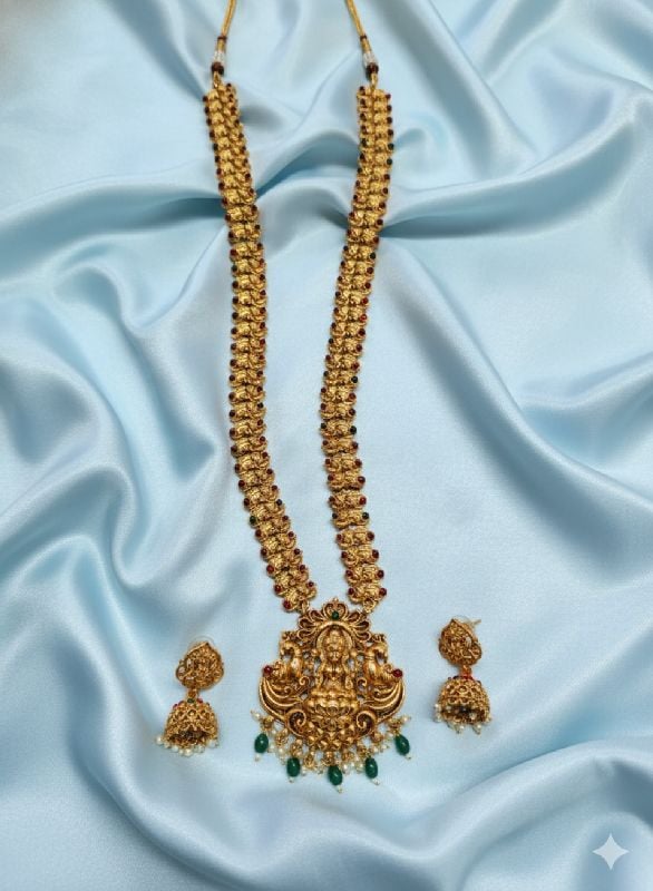 Gold Plated Traditional South Necklace Set-GP021
