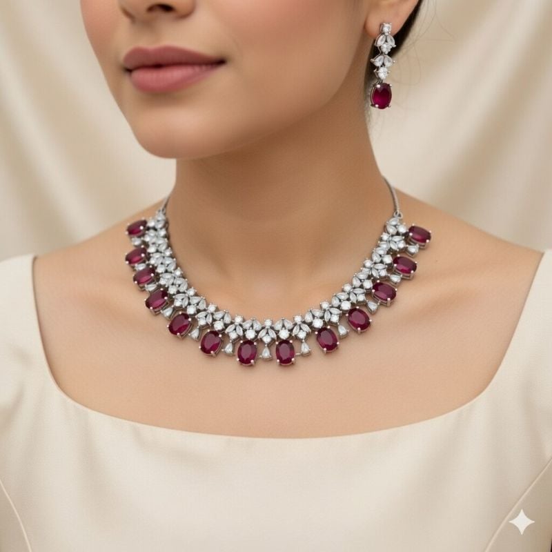 American Diamond Necklace- AD048